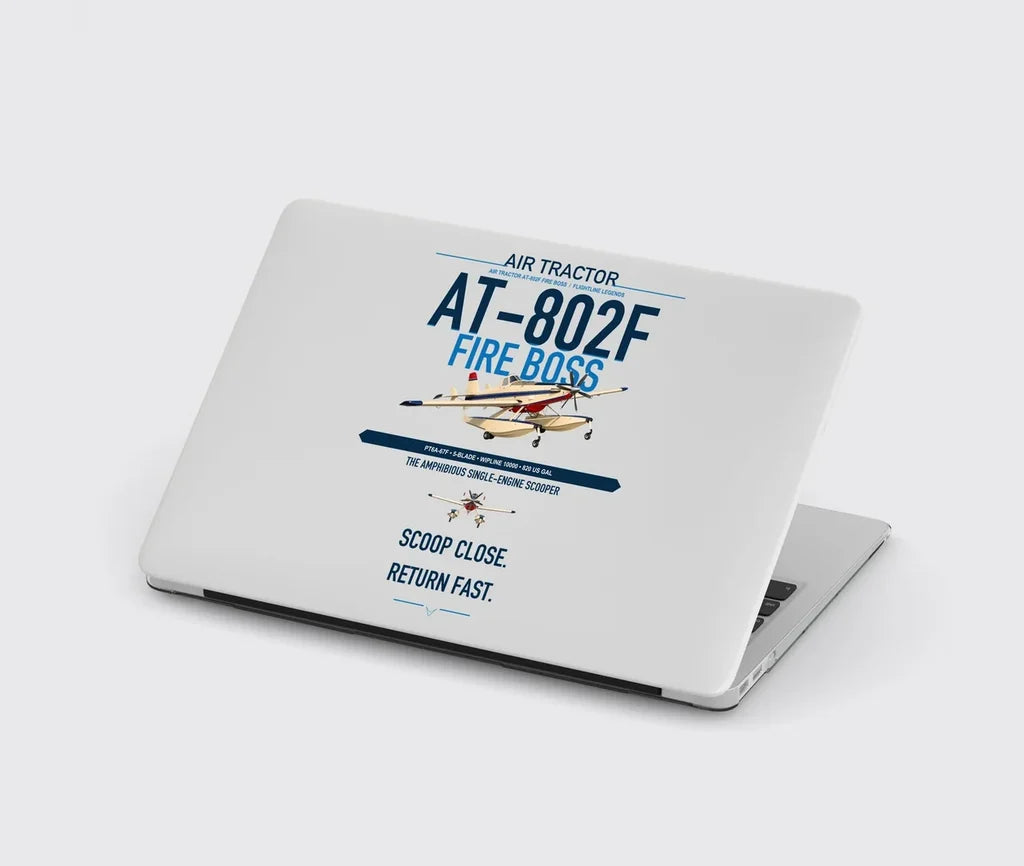 Air Tractor AT-802F Fire Boss design on light gray MacBook case