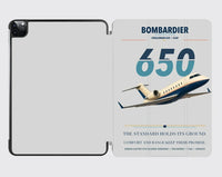 Thumbnail for Bombardier Challenger 650 design on light gray ipad tablet case