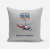 Thumbnail for Turkish Aerospace T625 Gökbey design on light gray pillow