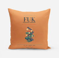 Thumbnail for Fukuoka Airport (FUK) design on orange pillow