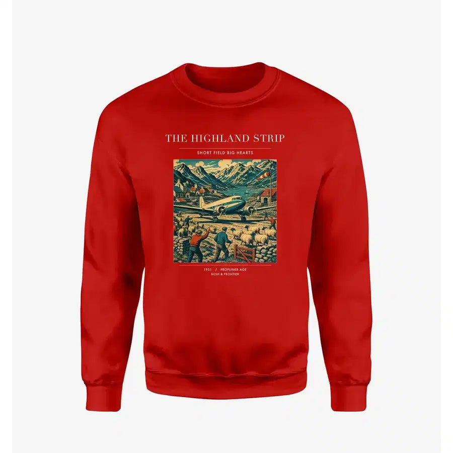 VINTAGE G4097 - The Highland Strip - Designed Sweatshirts design on red