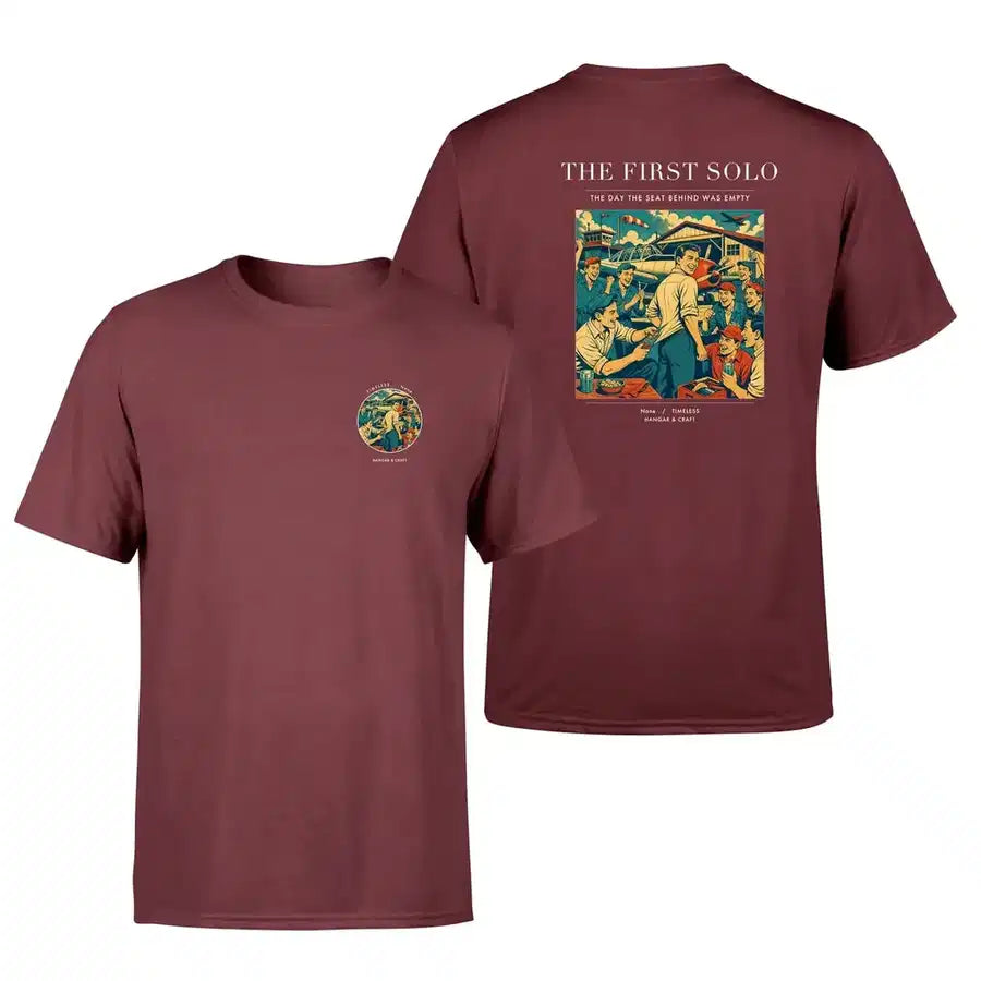 VINTAGE G4144 - The First Solo - Double-Side T-Shirt design on darkred double side t shirt