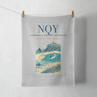 Thumbnail for Cornwall Airport Newquay (NQY) design on light gray towel