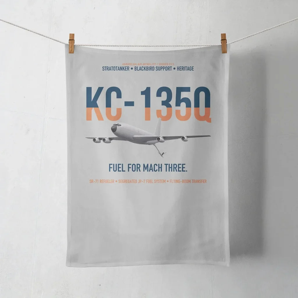 KC-135Q Blackbird Tanker design on light gray towel