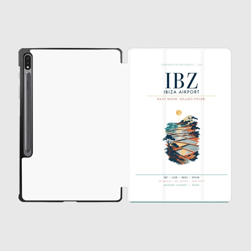 Ibiza Airport (IBZ) design on white samsung tablet tablet case