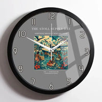 Thumbnail for VINTAGE G4189 - The Atoll Supply Day - Designed Wall Clocks design on gray framed