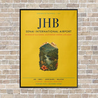Thumbnail for Senai International Airport JHB vertical canvas print - framed - yellow background