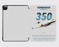 Thumbnail for Bombardier Challenger 350 design on light gray ipad tablet case