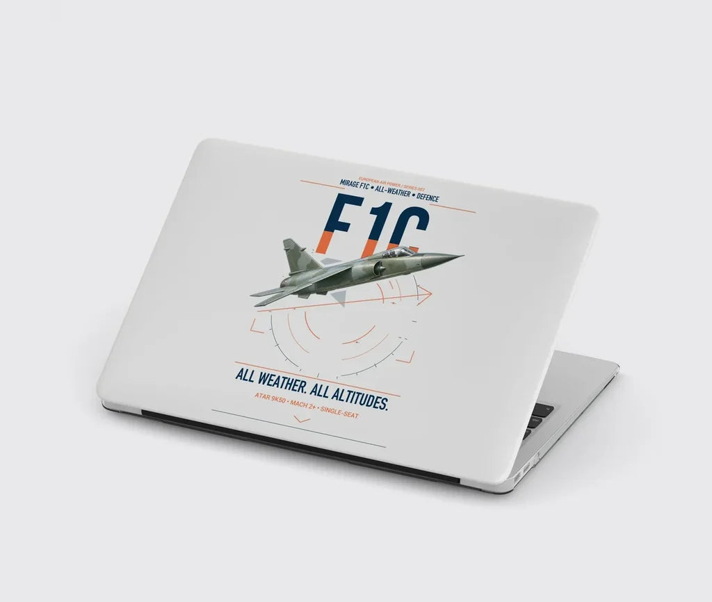 Dassault Mirage F1C design on light gray MacBook case