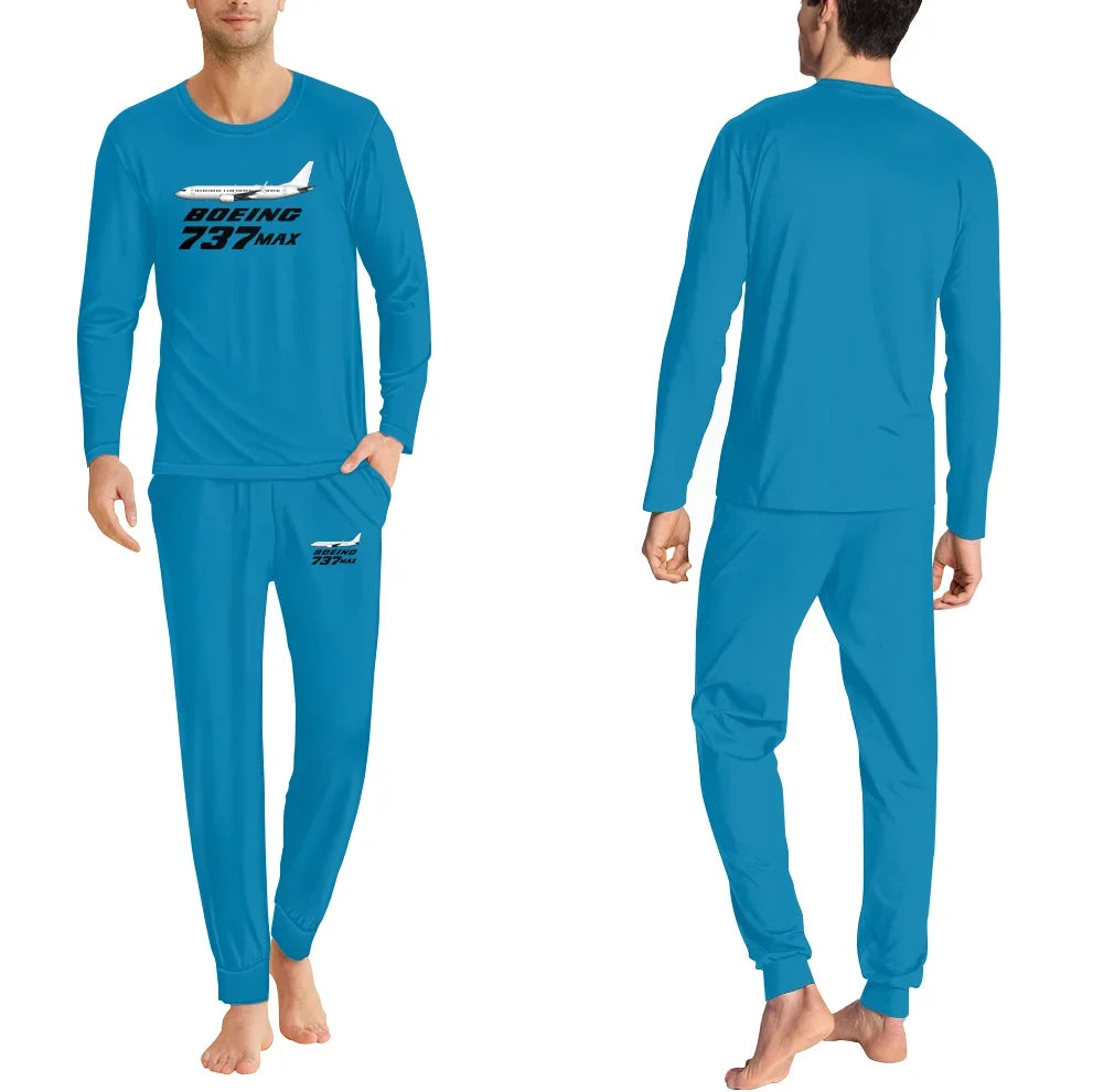 The Boeing 737Max men pajamas - Light Blue