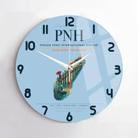 Thumbnail for Phnom Penh International Airport (PNH) design on light blue no frame wall clock