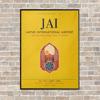 Thumbnail for Jaipur International Airport JAI vertical canvas print - framed - yellow background