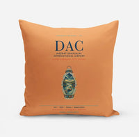 Thumbnail for Hazrat Shahjalal International Airport Dhaka (DAC) design on orange pillow