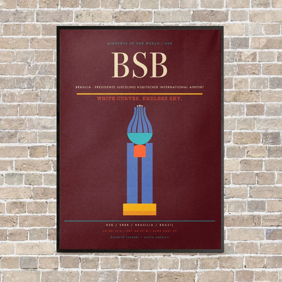 Brasilia - Presidente Juscelino Kubitschek International Airport BSB - Canvas Framed - Dark Red