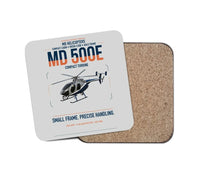 Thumbnail for MD Helicopters MD 500E design on light gray 1 piece coaster