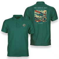 Thumbnail for VINTAGE G4015 - The Airmail Run - Double-Side Polo T-Shirt design on green