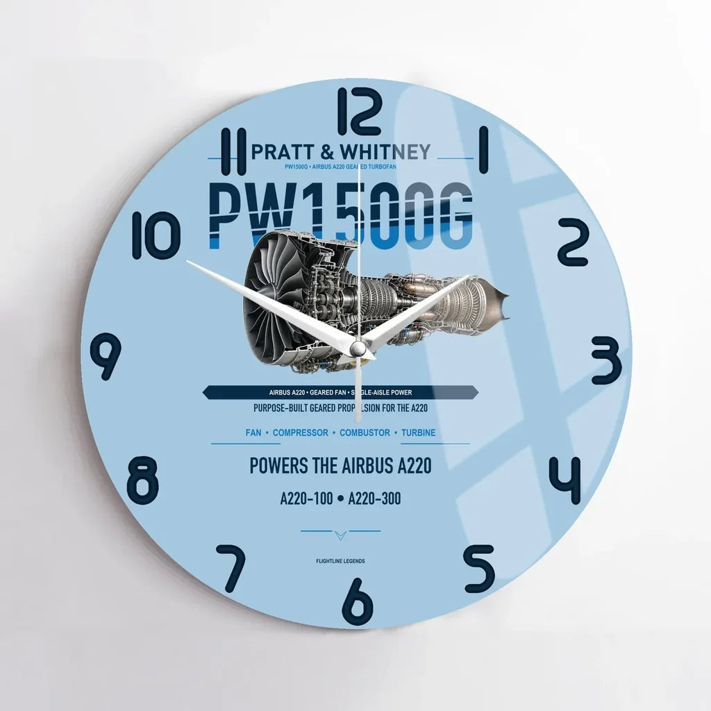 PW1500G design on light blue no frame wall clock