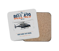 Thumbnail for Bell 429 design on light gray 1 piece coaster