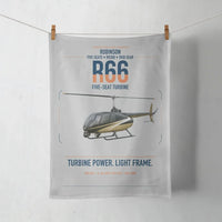 Thumbnail for Robinson R66 design on light gray towel