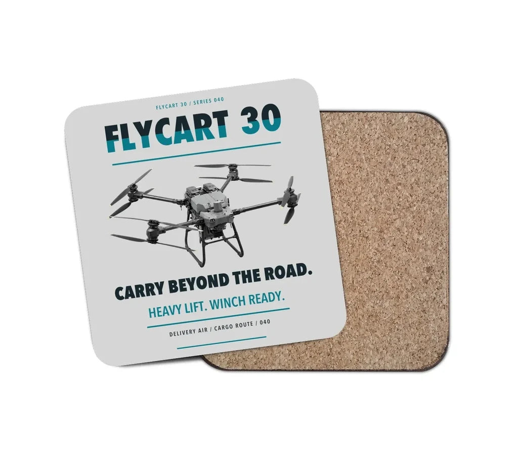 DJI FlyCart 30 design on light gray 1 piece coaster