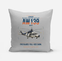 Thumbnail for Leonardo AW139 design on light gray pillow