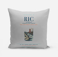 Thumbnail for Richmond International Airport (RIC) design on light gray pillow