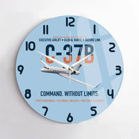 Thumbnail for C-37B Global Command Link design on light blue no frame wall clock