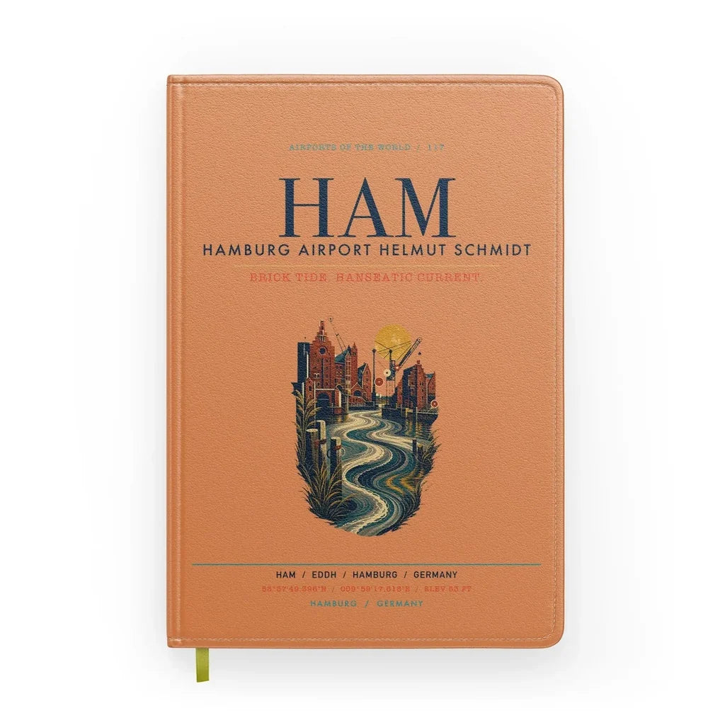 Hamburg Airport Helmut Schmidt (HAM) design on orange notebook