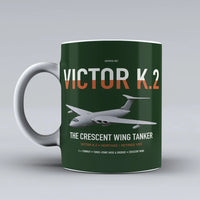 Thumbnail for Handley Page Victor K.2 design on dark green ceramic mug, double-side print