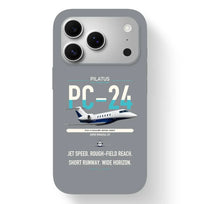 Thumbnail for Pilatus PC-24 design on gray magsafe iphone case, for iPhone 17 Pro