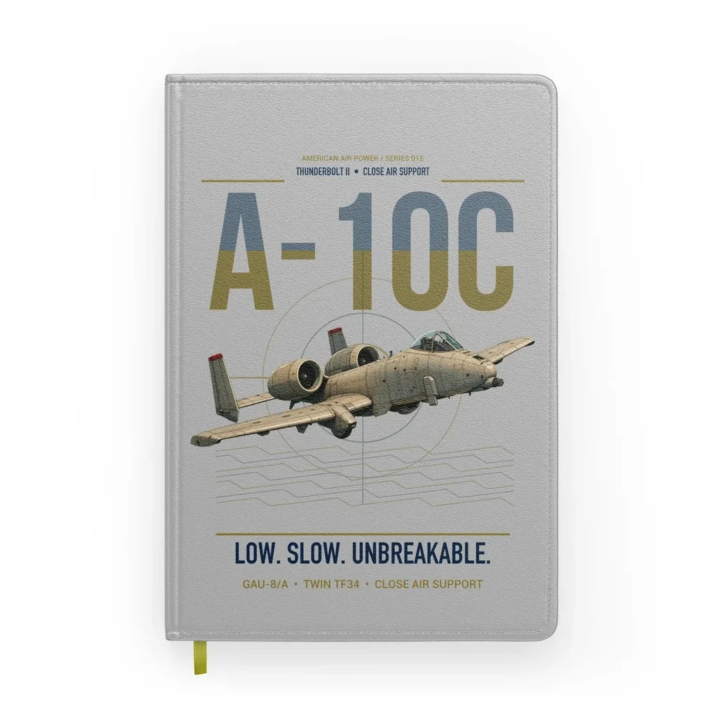 A-10C Thunderbolt II design on light gray notebook
