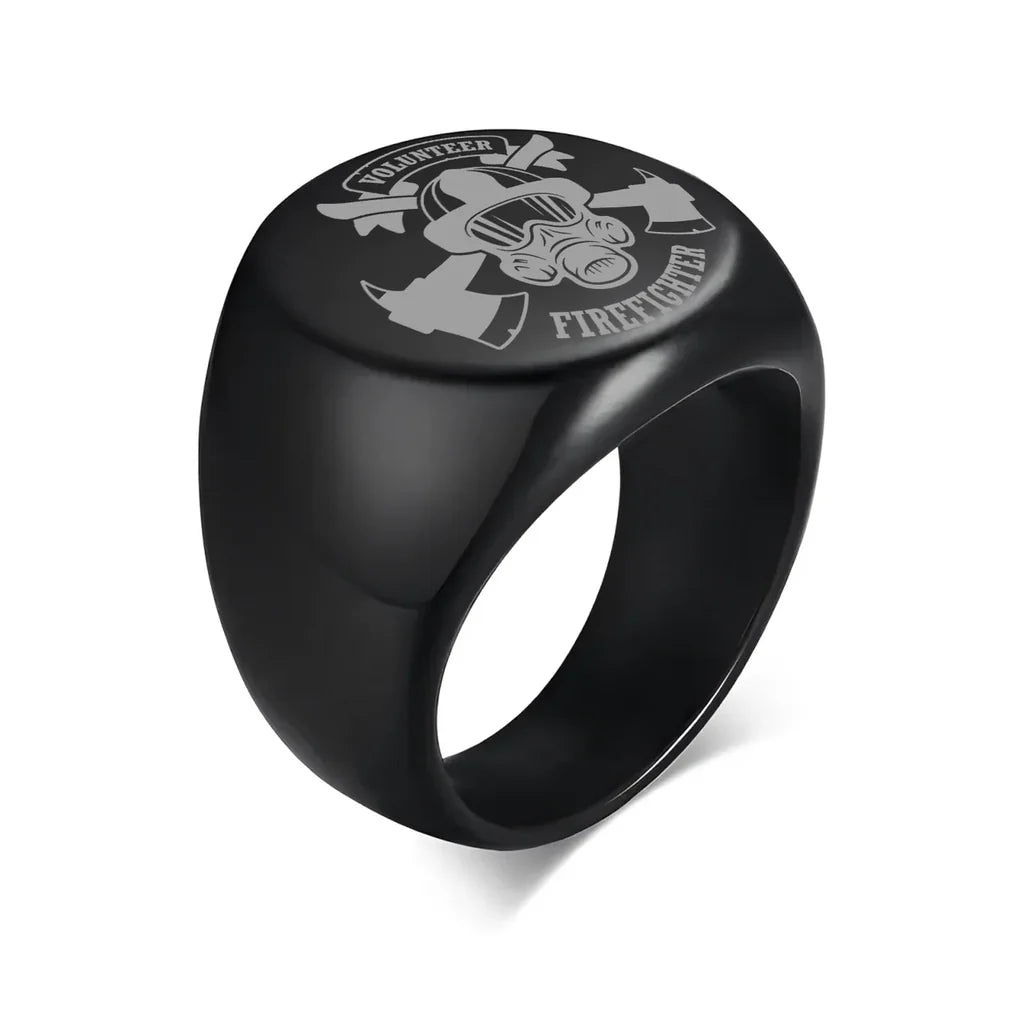 Customisable Volunteer Firefighter Design 20MM Ring - view 6