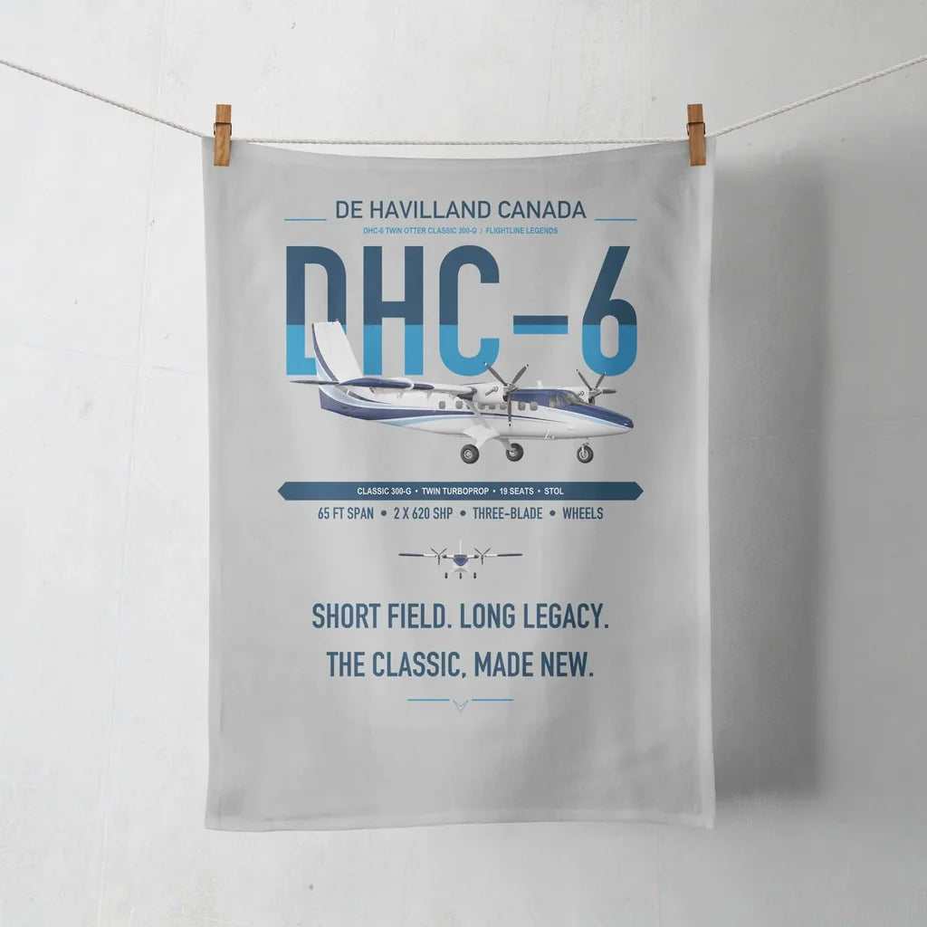 DHC-6 Twin Otter Classic 300-G design on light gray towel