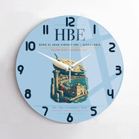 Thumbnail for Borg El Arab Airport (HBE) design on light blue no frame wall clock