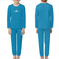 Thumbnail for Sukhoi Superjet 100 Silhouette children pajamas - Light Blue