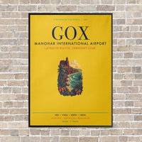 Thumbnail for Manohar International Airport Mopa GOX vertical canvas print - framed - yellow background
