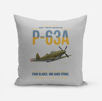 Thumbnail for P-63A Kingcobra design on light gray pillow