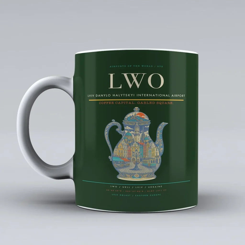 Lviv Danylo Halytskyi International Airport LWO Mug - Dark Green