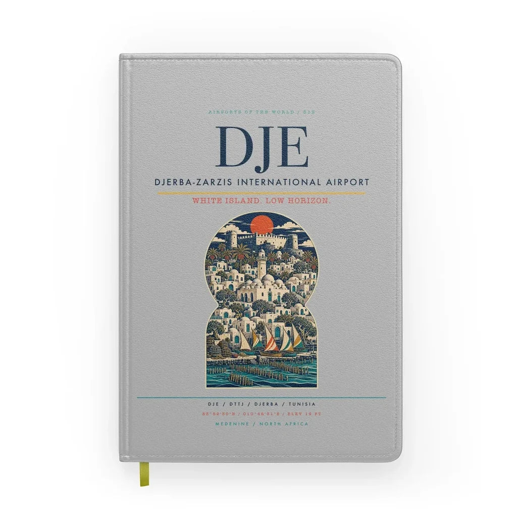 Djerba-Zarzis International Airport (DJE) design on light gray notebook