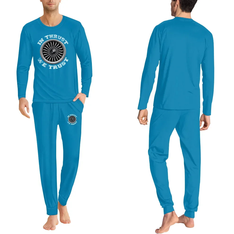 In Thrust We Trust (Vol 2) men pajamas - Light Blue