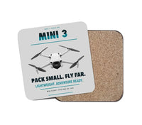 Thumbnail for DJI Mini 3 design on light gray 1 piece coaster