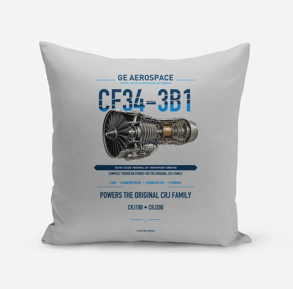 CF34-3B1 design on light gray pillow