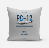 Thumbnail for Pilatus PC-12 PRO design on light gray pillow