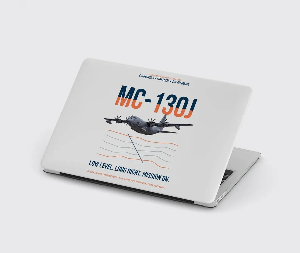 MC-130J COMMANDO II design on light gray MacBook case
