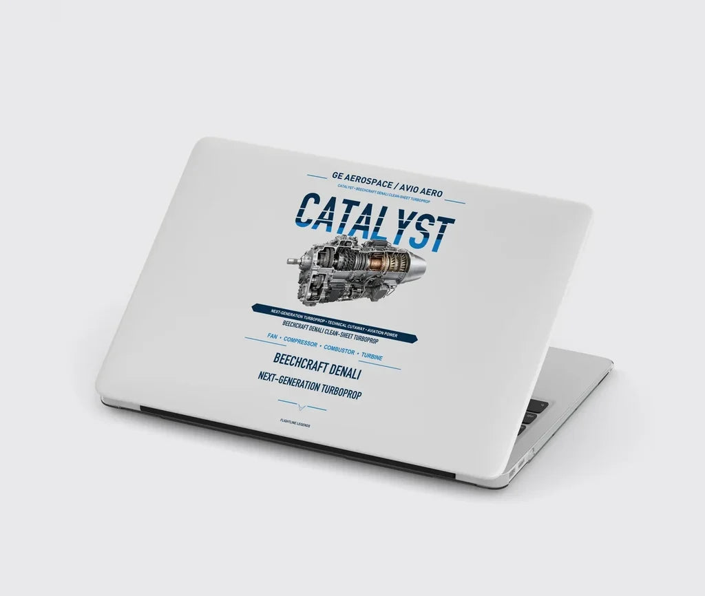 CATALYST design on light gray MacBook case