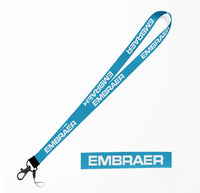 Thumbnail for Embraer & Text lanyard and ID holder in light blue