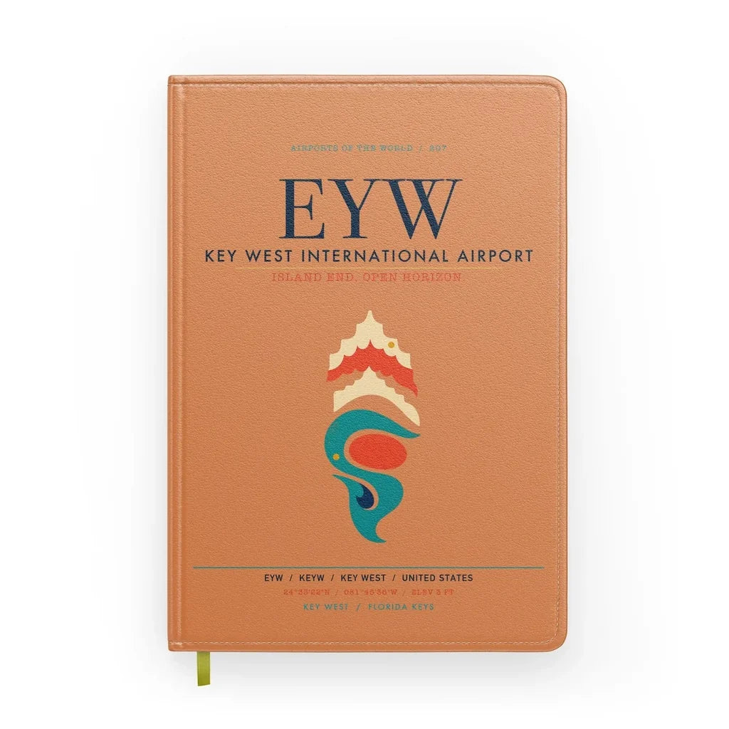 Key West International Airport (EYW) design on orange notebook