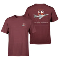 Thumbnail for Hawker Hunter F6 design on dark red t-shirt, double-side print