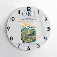 Thumbnail for Okayama Momotaro Airport (OKJ) design on light gray no frame wall clock