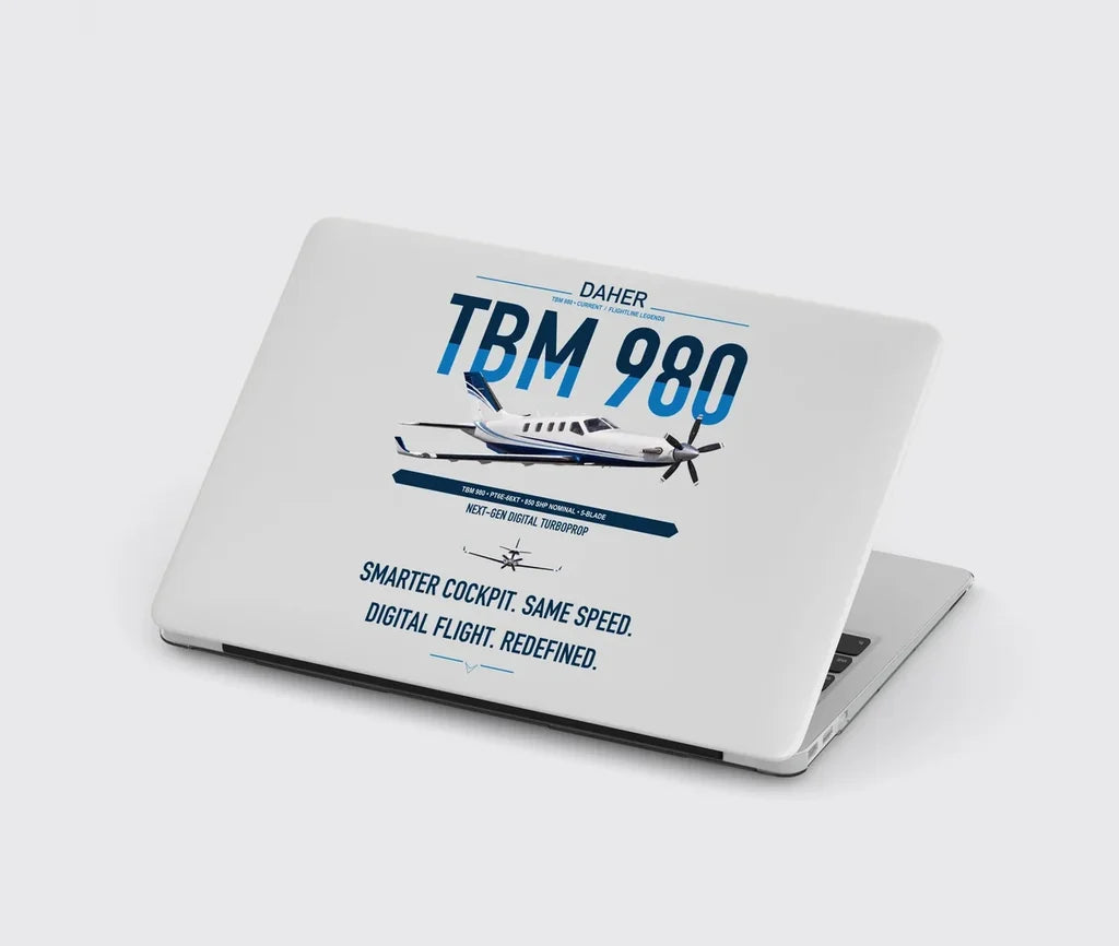 Daher TBM 980 design on light gray MacBook case